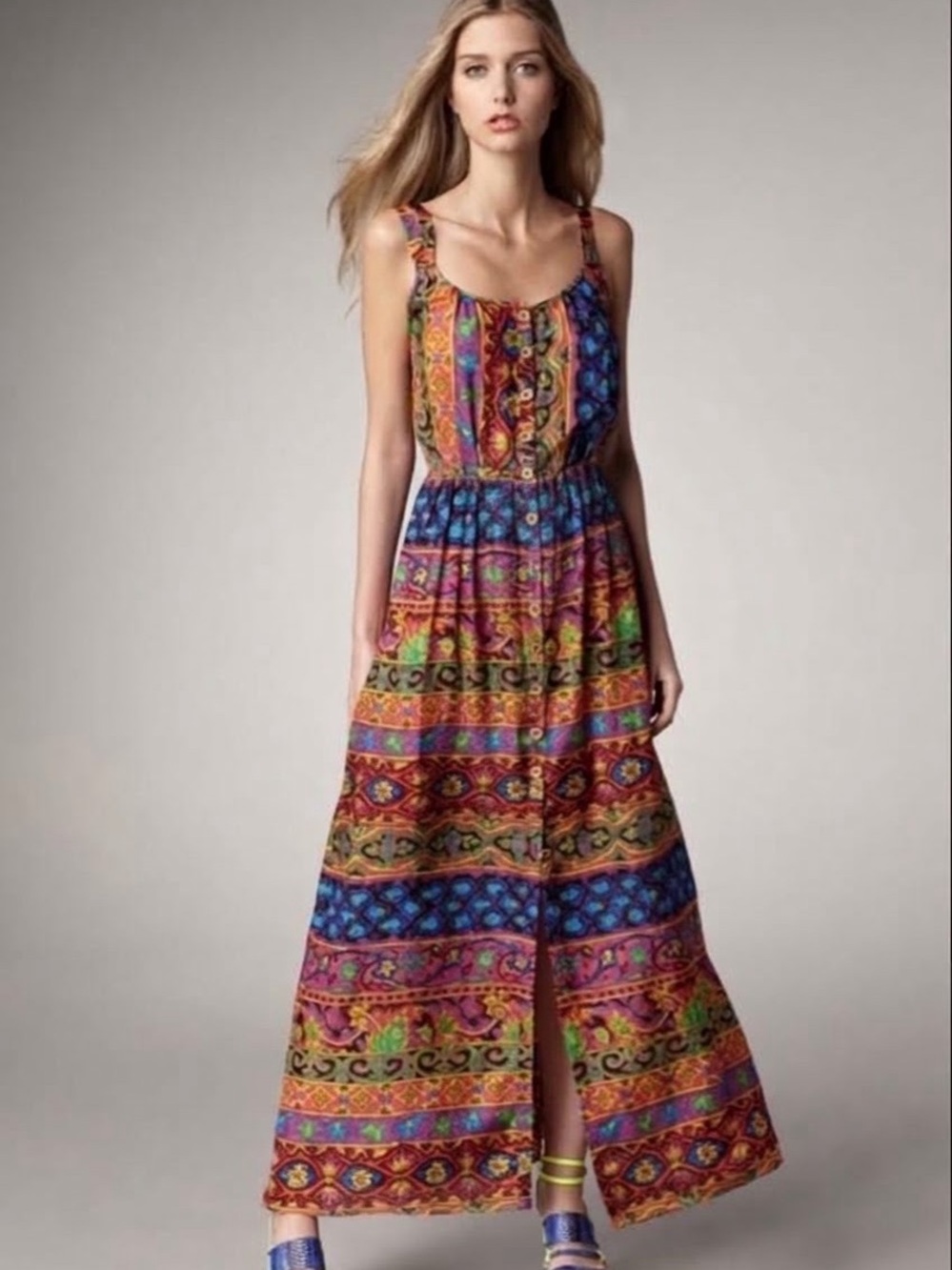 Nanette Lepore Women’s size 8 Mayan 100% Silk Pink Multicolored Maxi Dress